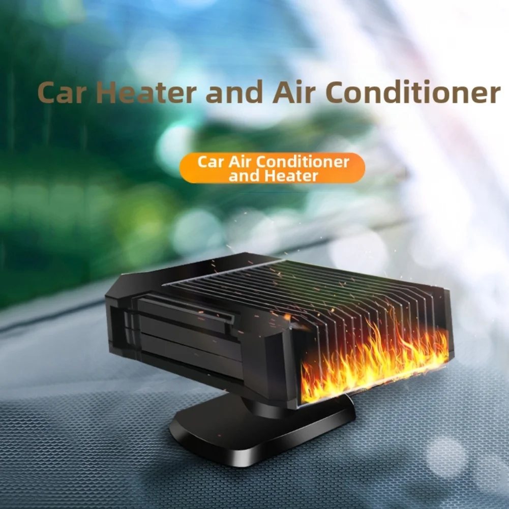 

360 Degree Rotation 360 Rotation Heater 19.5x13x9cm 12V Fan Heater Built-in Overheat Protection Double-sided Sticky Base