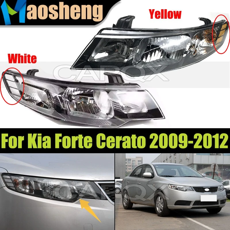 

1Pair Yellow Or White Front Headlight Head Light For Kia Forte Cerato 2009 2010 2011 2012 Headlamp Head Lamp Driver Light