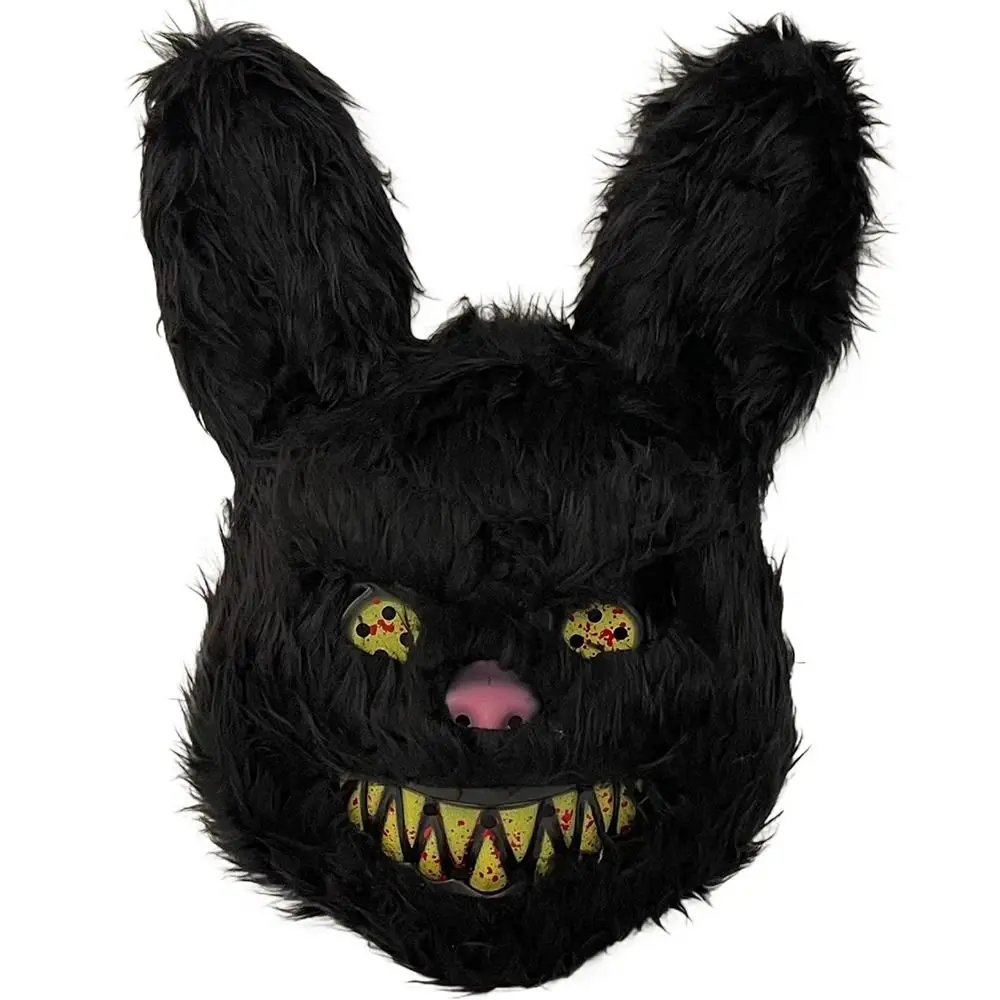 Scary Halloween Mask Realistic Ghost Festival Bloody Plush Bunny Mask Stage Performance Props Exposed Teeth Bloody Bear Mask Men