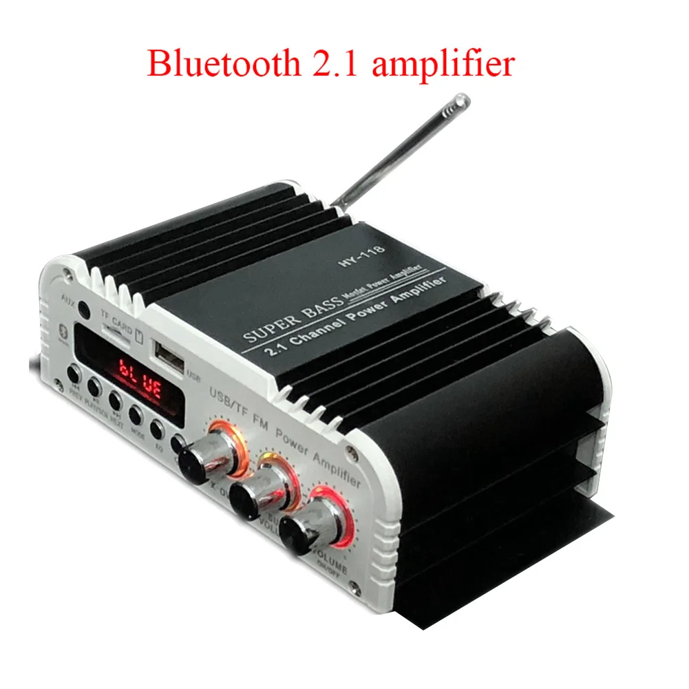 HY-118 บลูทูธ 2.1 + 1 4 ช่องเอาต์พุตซับวูฟเฟอร์ TF/USB/FM เครื่องขยายเสียงสเตอริโอ Amplificador Super Bass