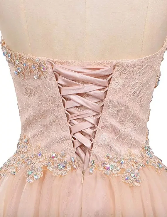 ANGELSBRIDEP Luxury Quinceanera Dresses Vestidos De 15 Anos Floral Beading Appliques Formal Birthday Party Prom Dresses Corset