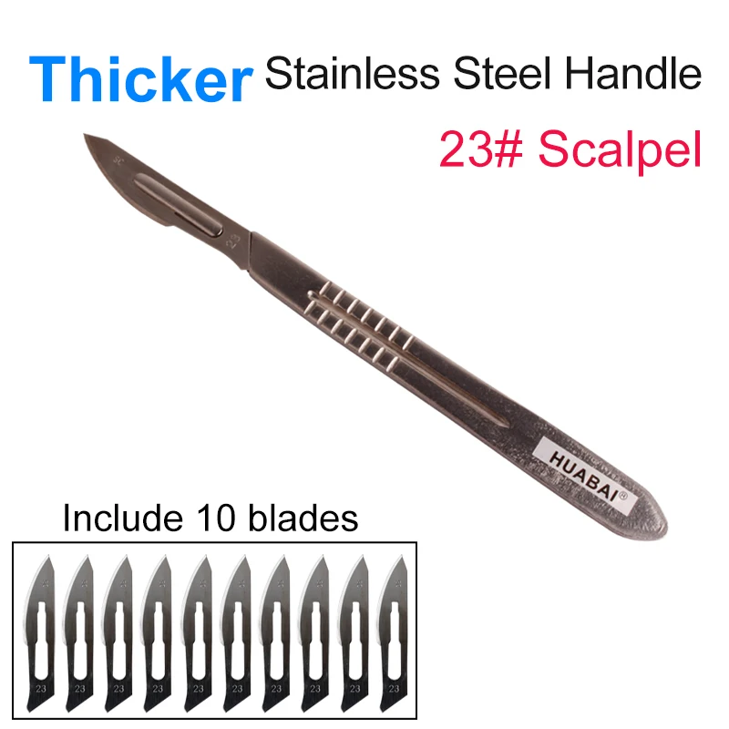 Thickened Stainless Steel Scalpel 11# 23# Metal Carving Knife PCB Repair Animal Scalpel Knife Cut Package Hand Tools Wholesale