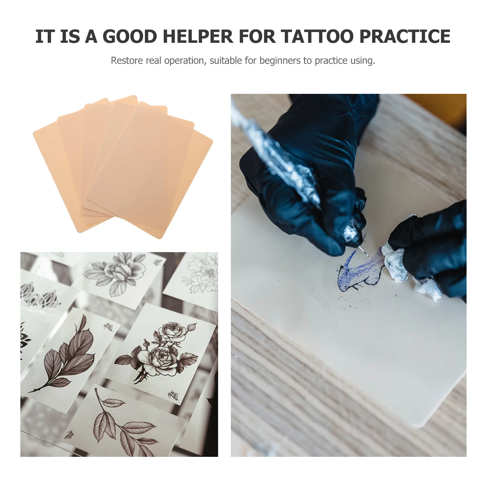 

5pcs Practice For Tattooing Permanent Eyebrow Makeup Training Tools Silicone Fake Salon Supplies Embroidered Tattoos