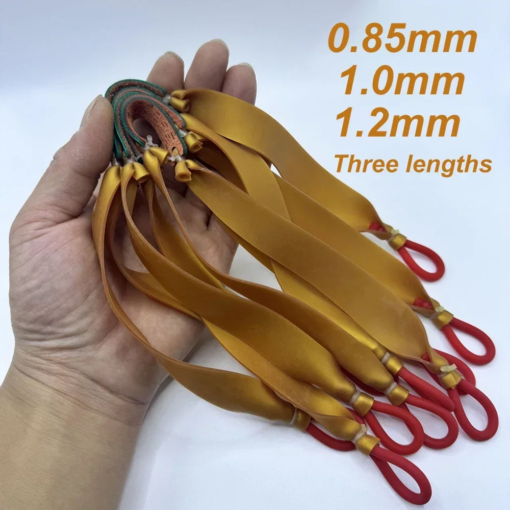 Thickened Golden Flat Rubber Band Powerful Outdoor Traditional Slingshot Towing Rubber Band 0.85/1/1.2mm Thickness