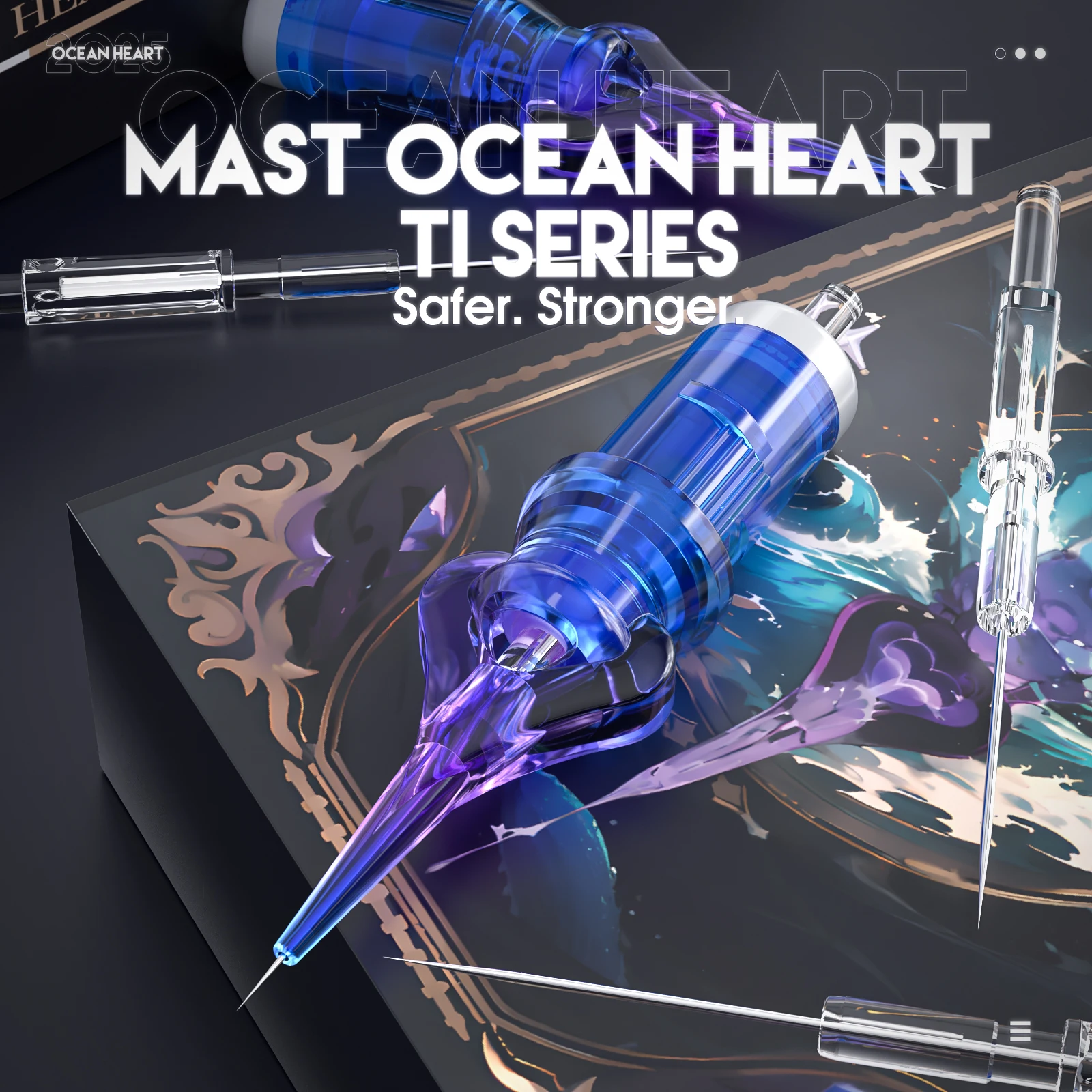 20 قطعة الصاري المحيط القلب Ti سلسلة الوشم الإبر خراطيش 1RL 0.25/0.30/0.35 مللي متر سلامة المتاح تجميل دائم الإبر #2