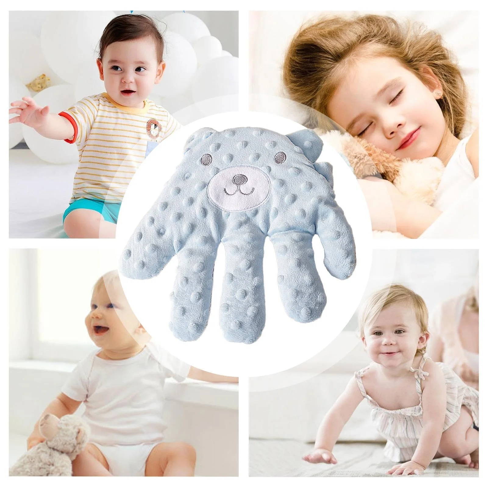 Almohada de Palma Anti-Sobresalto para Bebés - Ayuda para Dormir con Vibración Ajustable, Calmante para Bebés, Palma de Confort Lavable para Recién Nacidos