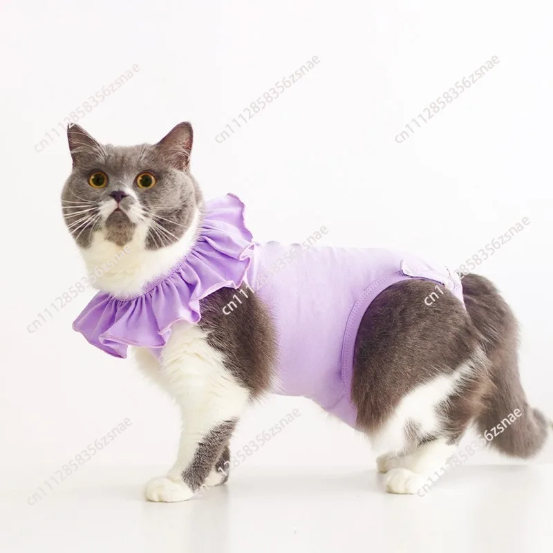 Cat sterilization suit Thin breathable pet elastic suit Female cat anti-licking clothes after surgery