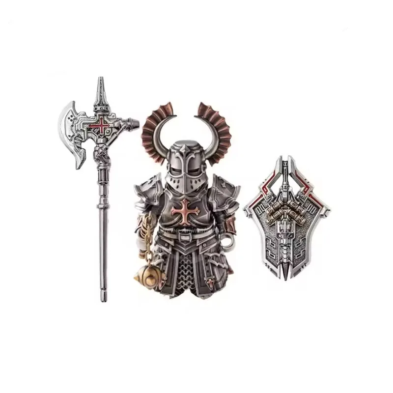 Black Knight Paladin Adjudicator Crusaders Magnetic Detachable Metal Figurine Desktop Decoration Copper Handle Figurine Cultural image 3