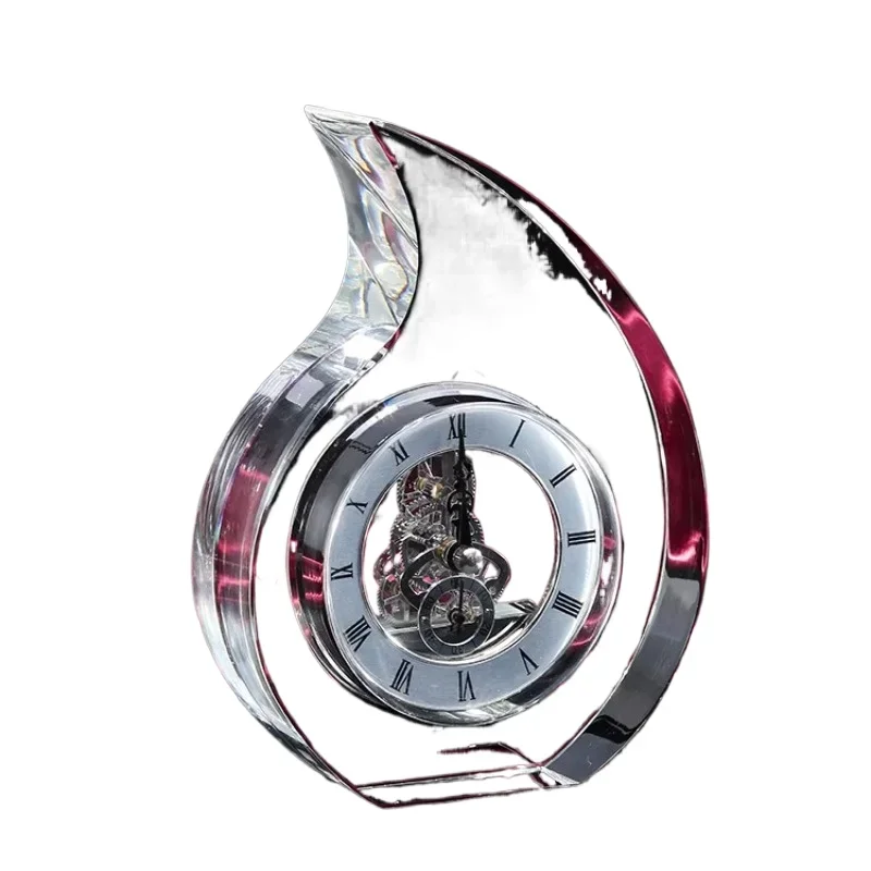 

Office Decoration Table Crystal Clock for Wedding Souvenirs Business Gifts
