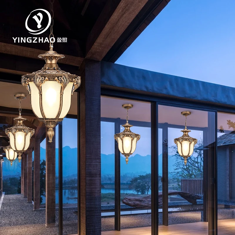 

European lamp retro hanging chain outdoor courtyard balcony lamp corridor aisle garden villa terrace sun room pavilion lamp