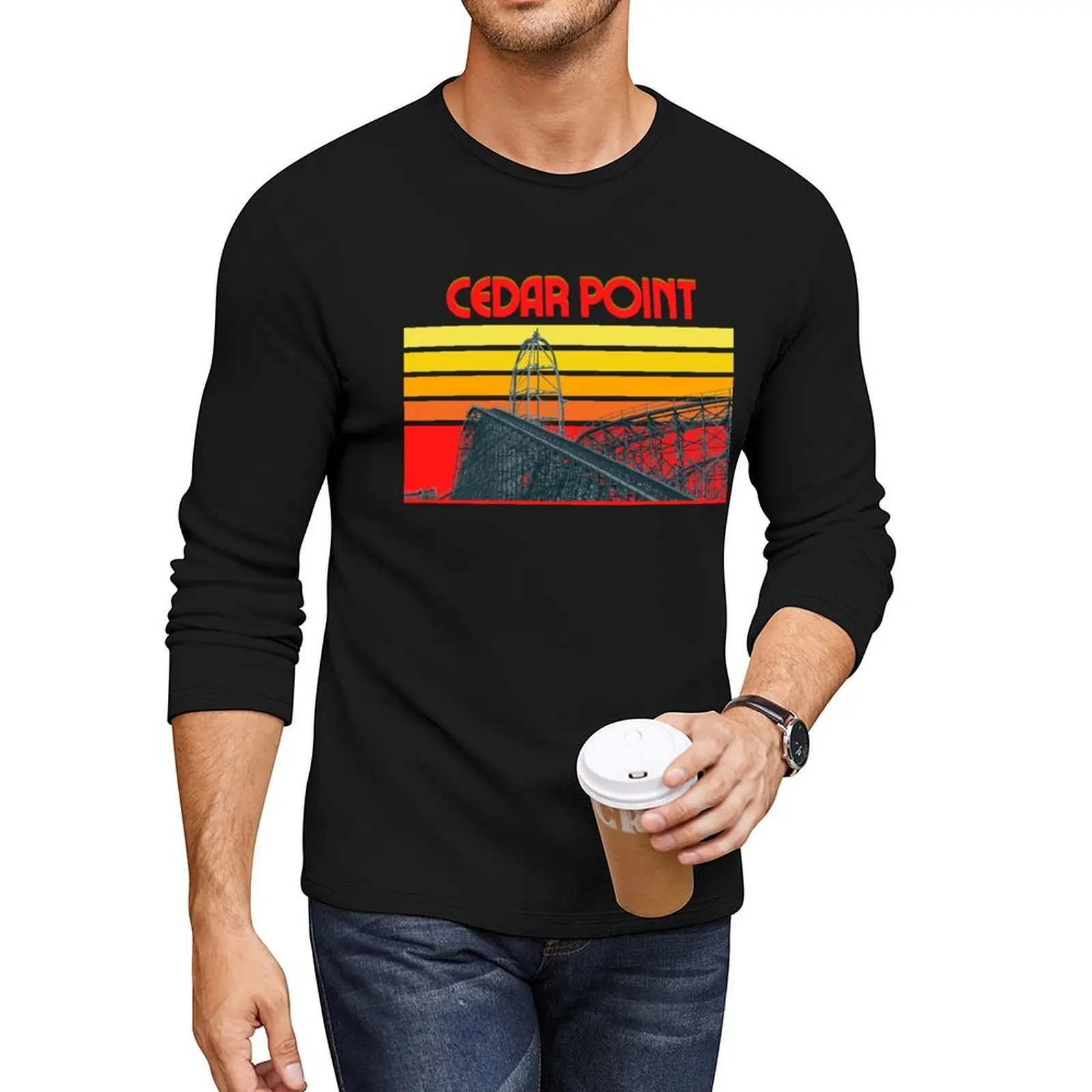 

Vintage Cedar Point Long T-Shirt korean fashion quick drying shirt t shirt man aesthetic clothes heavyweight t shirts for men