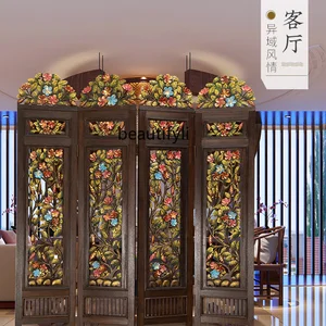 قسم نحت الخشب الصلب ، شاشة قابلة للطي ، مدخل الغرفة ، أثاث صيني أعلى 12 مبيعات الأكورديون الصينية - رقم 6