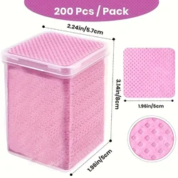 200pcs Lint-Free Nail Gel Polish Remover Wipes Soft Cotton Pad Eyelash Glue Cleaning Pad Nails Accessories Tools, For Commercial