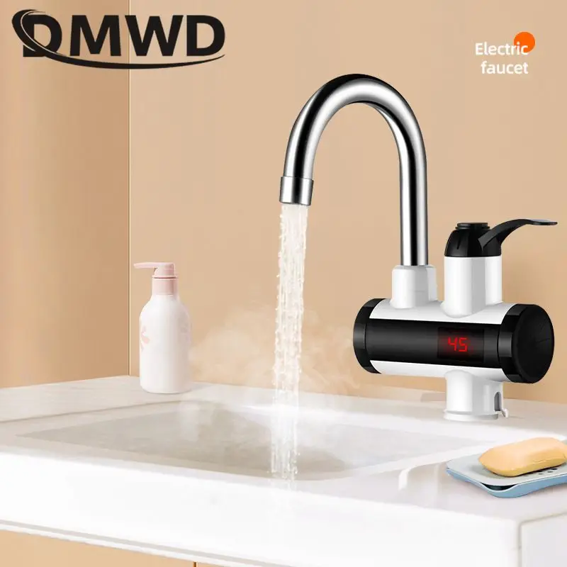 DMWD 3000W scaldabagno elettrico istantaneo senza serbatoio rubinetto cucina riscaldamento rubinetto scaldabagno Display temperatura 110/220V