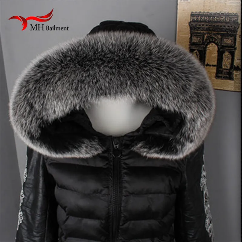 Winter 100% Genuine Real Natural Fox Fur Collar Women Scarf Fashion Coat Sweater Scarves Luxury Raccoon Fur Neck Cap L#60