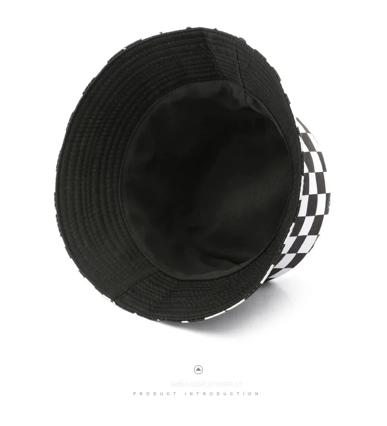 Doppelseitige karierte Eimerhüte für Damen und Herren, modische Persönlichkeit, Fischermütze, Outdoor-Sport, Reisen, Sonnenschutz, Bob-Hut, Gorra – Detail 6