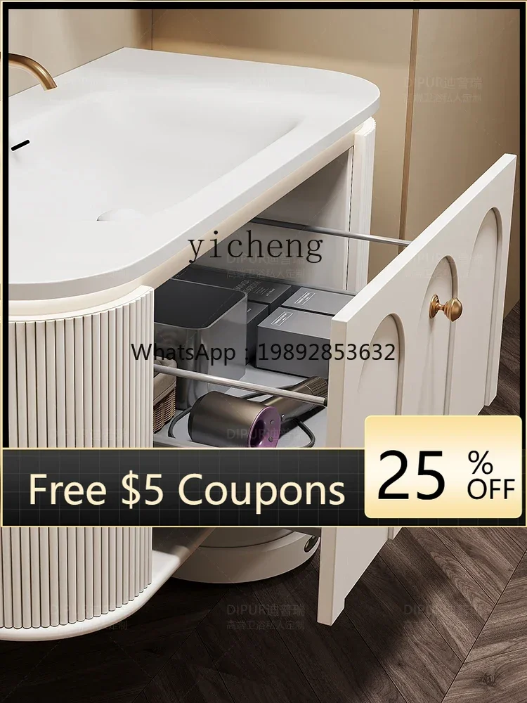 

Bathroom Cabinet Combination Stone Plate Corian Whole Washbin Cream Style Washstand Hand Washbasin