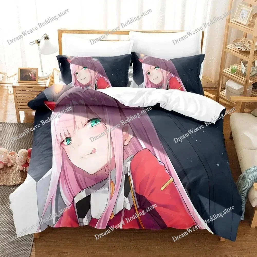 Darling in The Frank XX Bedding Sets Japan Anime Game Figure 3D Printed Duvet Cover Sets Twin Queen King Single Size Bedclothes5