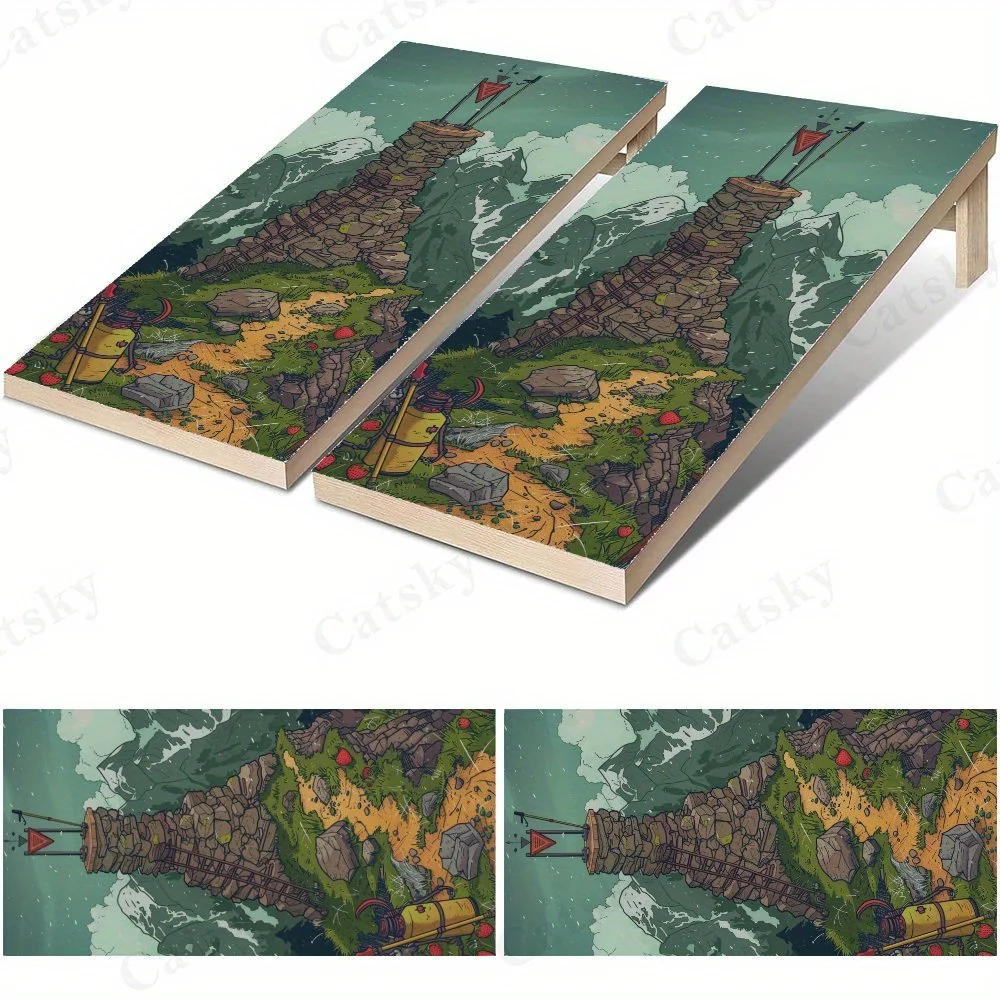 

Wild Tower Waterproof Cornhole Board Vinyl Wraps, PVC Outdoor Game Board Design, Perfect for Sports & Leisure Activities, Durabl