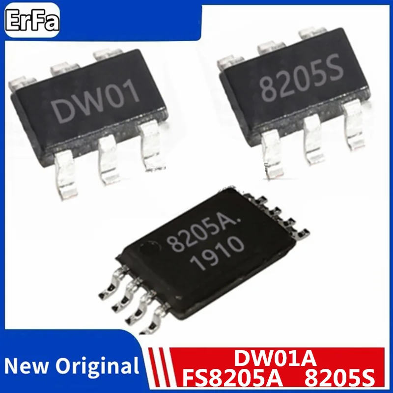 20 Uds./lote (DW01 + 8205A cada uno 10 Uds.) FS8205A FS8205 GM8205S DW01A combinación de Chip de protección de batería de MSOP-8