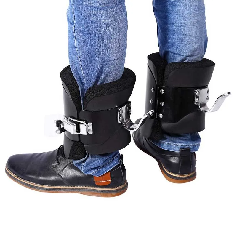 Fitness Anti Gravity Inversion Boots Stainless Steel Hanging Foot Ankle Hook Buckle Horizontal Bar Handstand Exercise Equipment