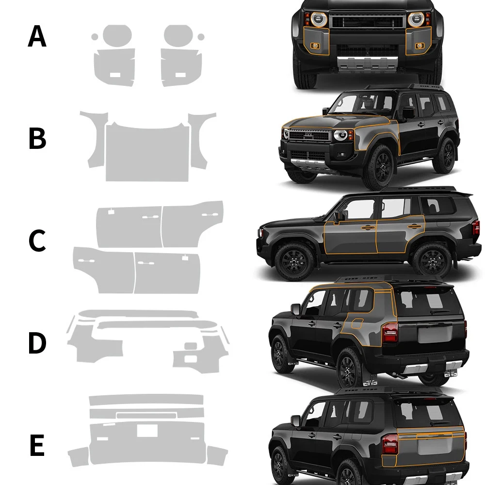 

For Toyota Land Cruiser LC250 2024-UP TPU Scratch-Resistant Bumper Self-Healing Paint Protection Film Invisible Pre-cut PPF Kit