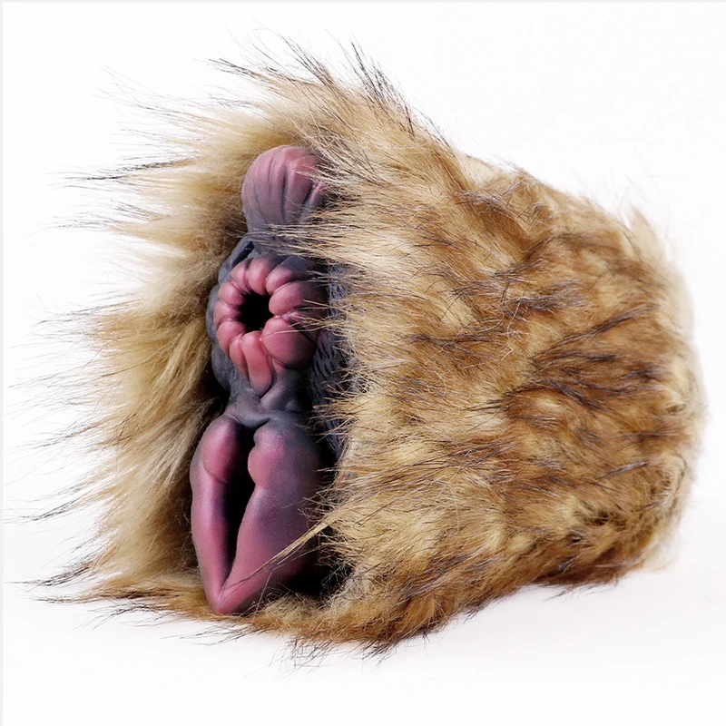 17*14cm 2in1 Furry Artificial Camel Vagina Anal Male Masturbator Pocket Pussy Sex Toys for Penis Penetration Masturbation Cup