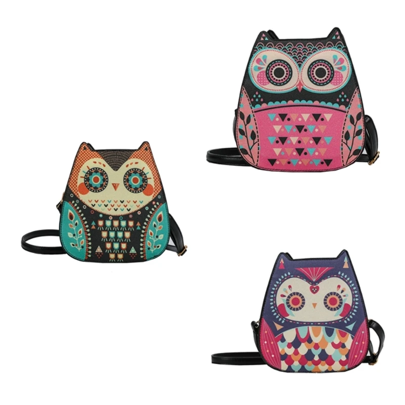 

Women Cute Cartoon Owl Shape Crossbody Bag Lady Casual Small PU Leather Shoulder Bag Travel Shopping Dating Messenger Handbag