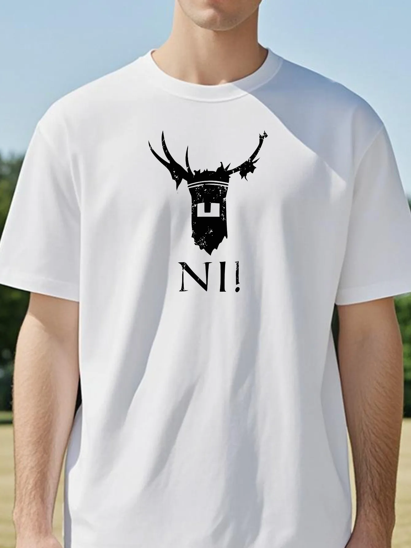 

Knights of Ni Monty Python Holy Grail Vintage Washed T-Shirt Unisex Stretch Fashion Versatile Casual Tee