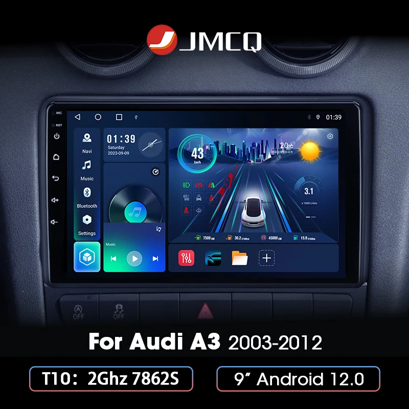 

JMCQ Android 12 Wireless CarPlay Android Auto Car Radio For Audi A3 8P 2003 - 2013 4G Car Multimedia GPS 2din autoradio Navi DSP