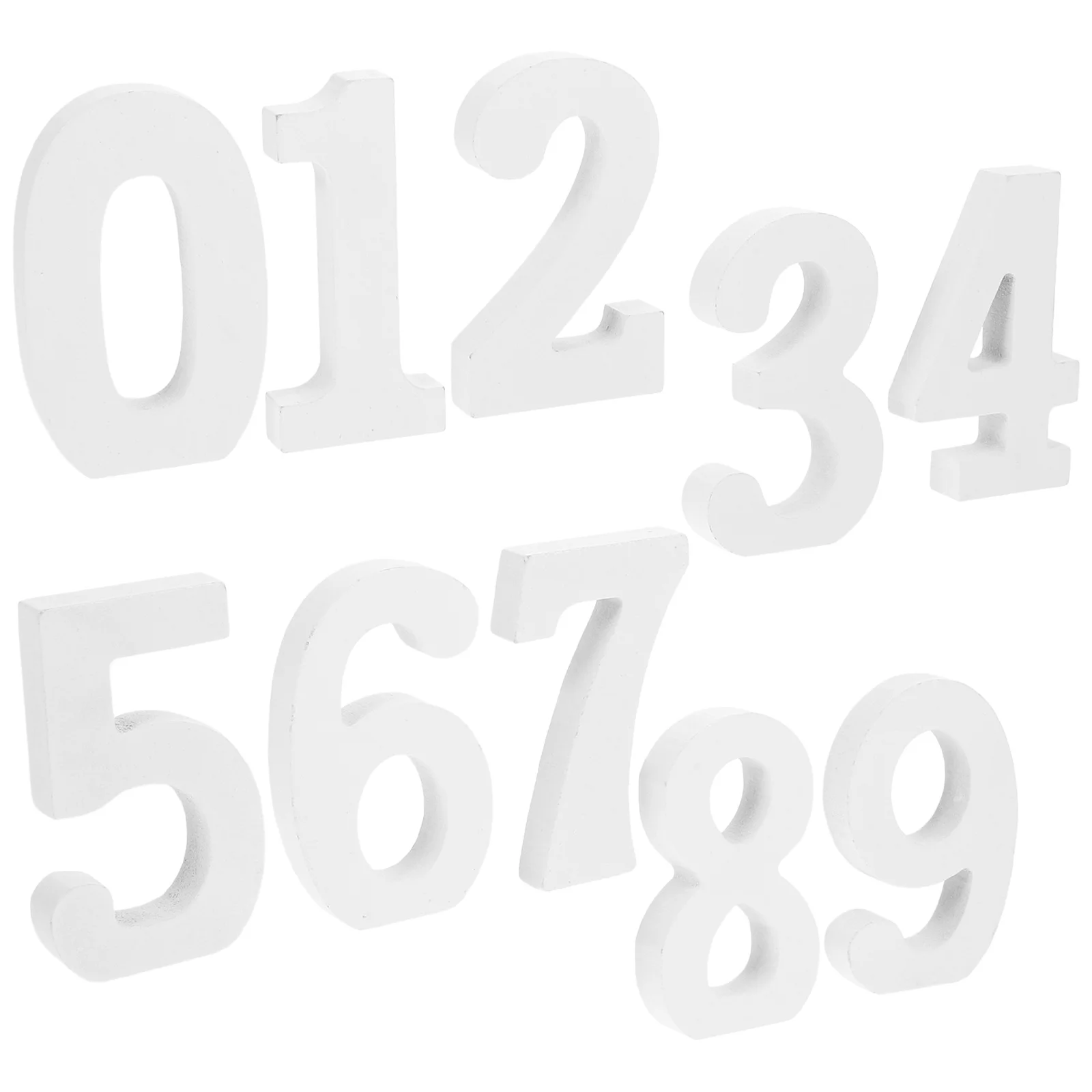 

10Pcs Wooden Number Decor Unfinished Natural Craft Cutout for DIY Home Wedding Party Wall Shelf Countertop Decoration