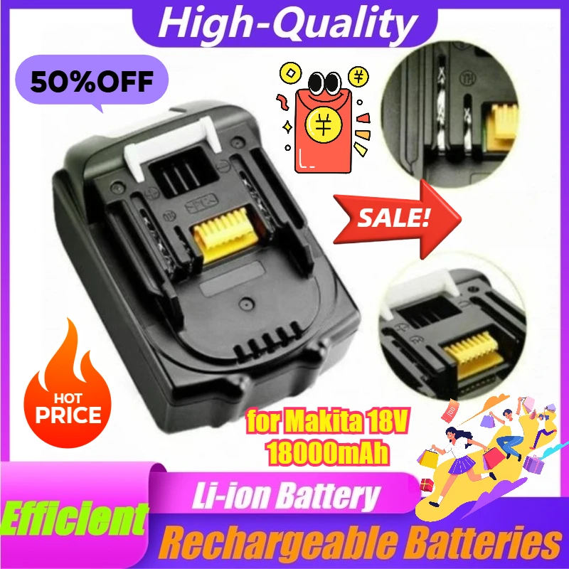 

18000mAh for Makita 18V Power Tool Batteries BL1840 BL1830 Lithium-ion Batteries for Electric Drills and Angle Grinders