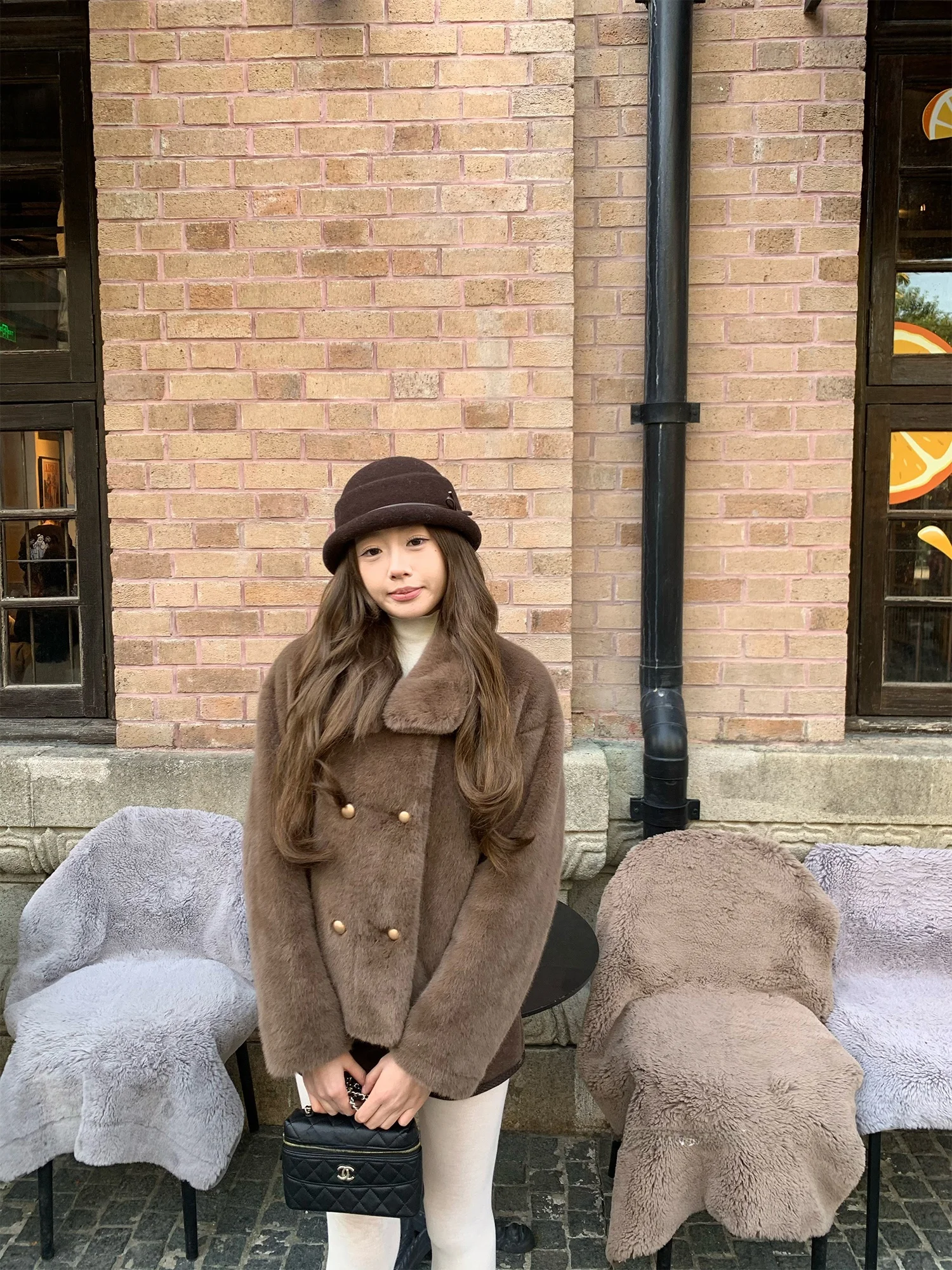 

OKJJ Stand Collar ort Fur Jaet Women's Warmth Outerwear Eco Friendly Simulated Mink Inteated Skin And Hair Top