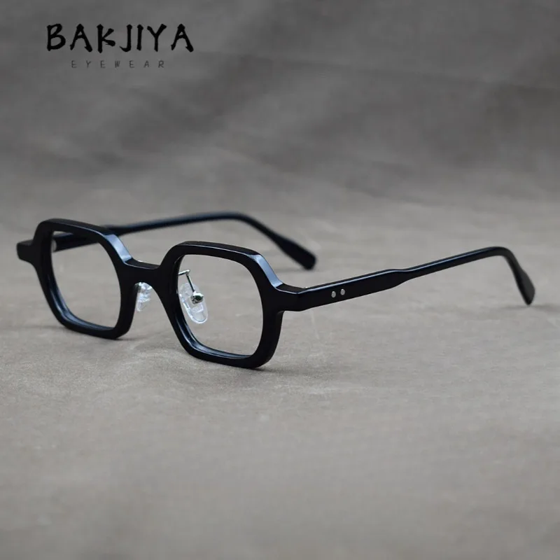 

Vintage Handmade Acetate Optical Prescription Eyeglasses Frame Square Rim Men and Women Fashion Art Anti-Blue Ray Glasses Frames