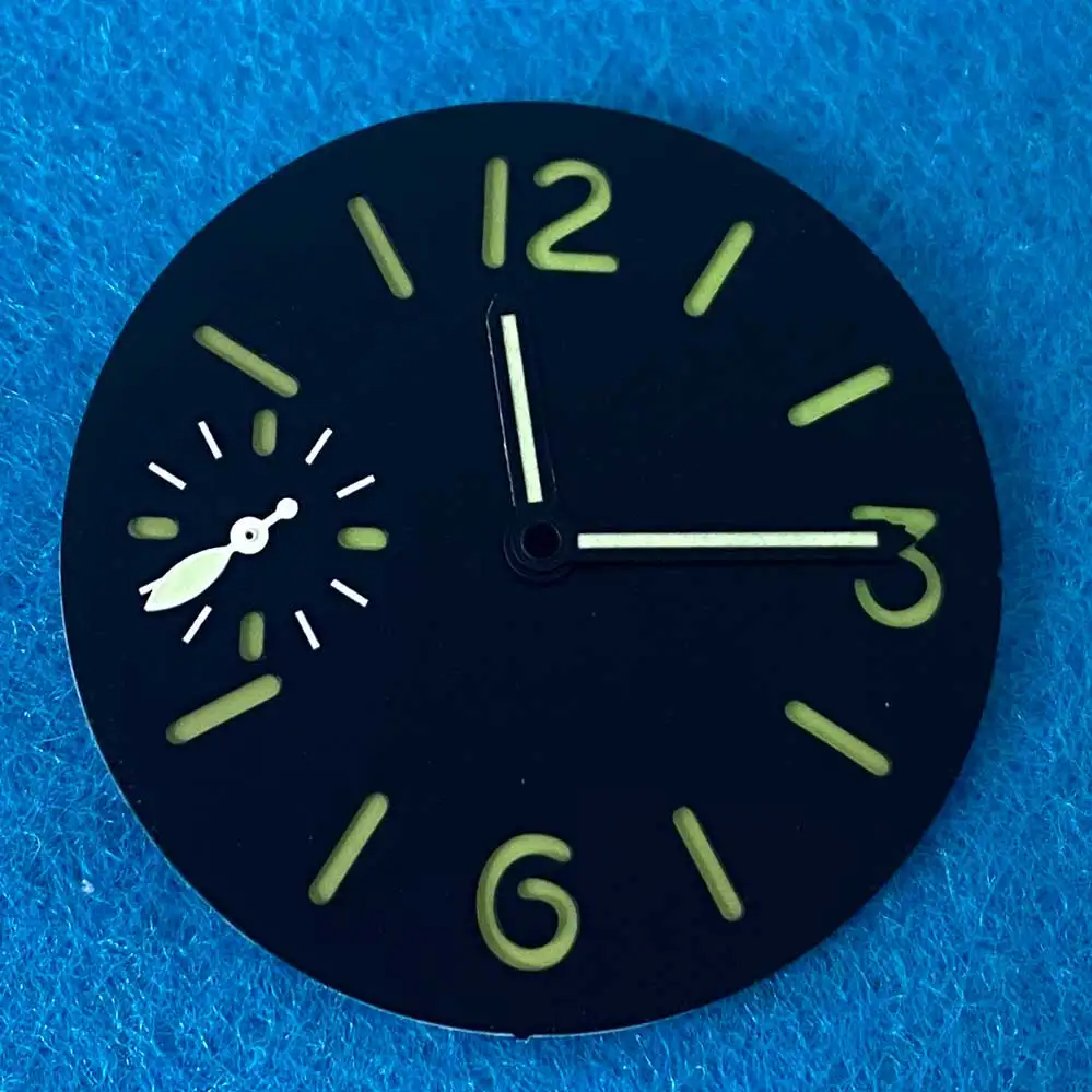 

34.5mm Sterile Black Blue Green White Luminous Dial Hands Fit ETA6497 St3600 Movement