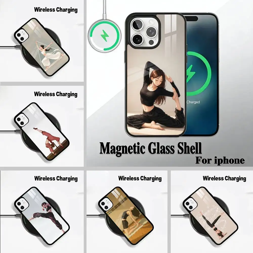 

GYM Girl Phone Case For IPhone17 16 15 14 13 12 11 Pro Max 16/15/14Plus Wireless Charger Cover Funda