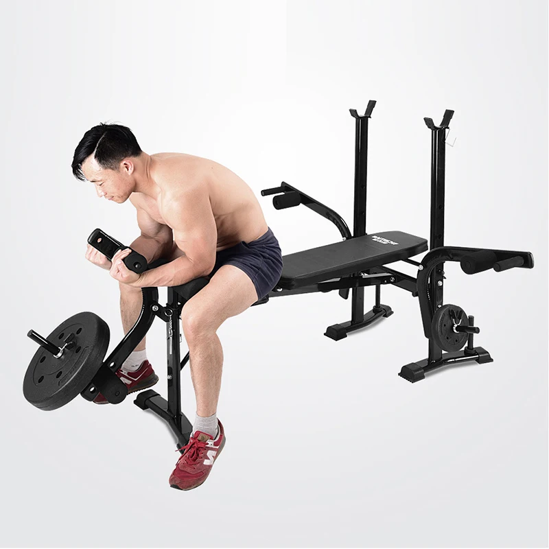 Home Multifunctional Dumbbell Training Fitness Equipment Weight Bench Press Squat Rack Barbell Bench Press