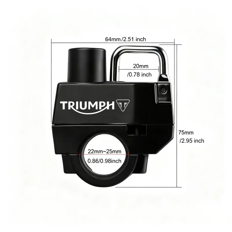 Motorcycle helmet security lock detail