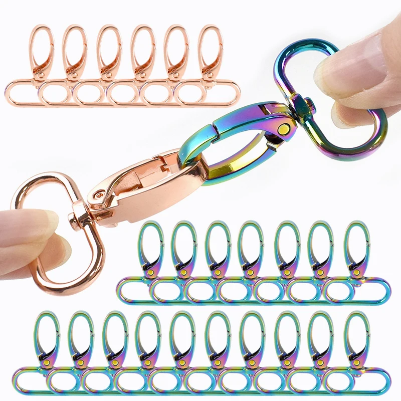 10/20Pcs 20/26/32/38mm Metal Bags Strap Buckles Lobster Clasp Dog Collar Carabiner Snap Hook DIY KeyChain Bag Part Accessories
