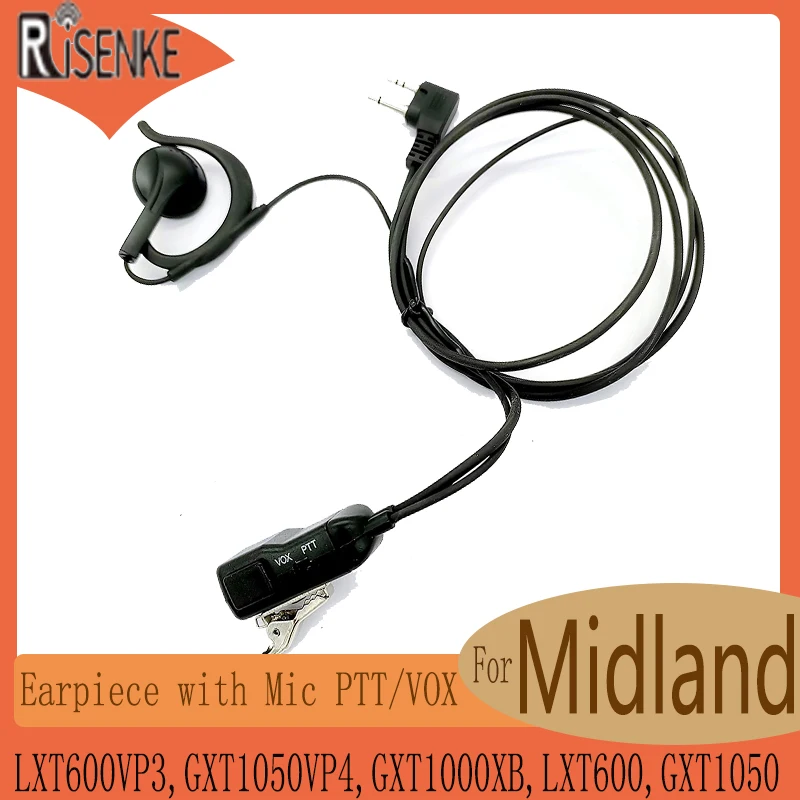 RISENKE Walkie Talkie Earpiece for Midland, XT80,LXT480,LXT600VP3,GXT1000VP4,GXT1050VP4,GXT1000XB,LXT500,LXT600,GXT1000,GXT1050