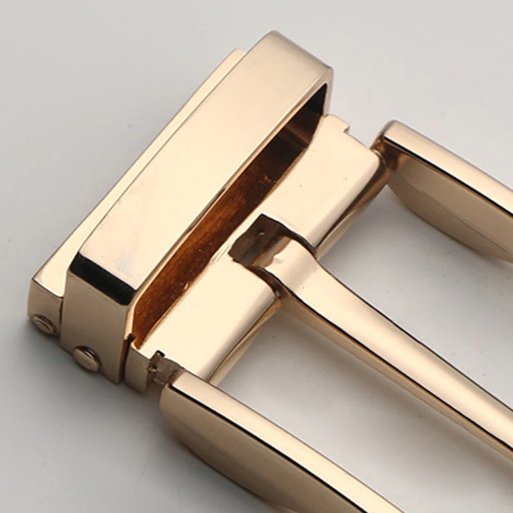 Classic Alloy Belt Buckle Rectangular Mens Business Reversible Slide Buckle