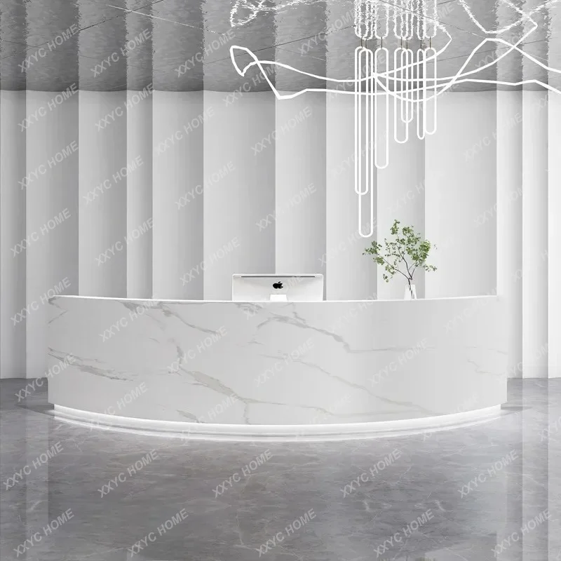 A  Simple And Modern Front Desk Light Luxury Stainless Steel Small Bar