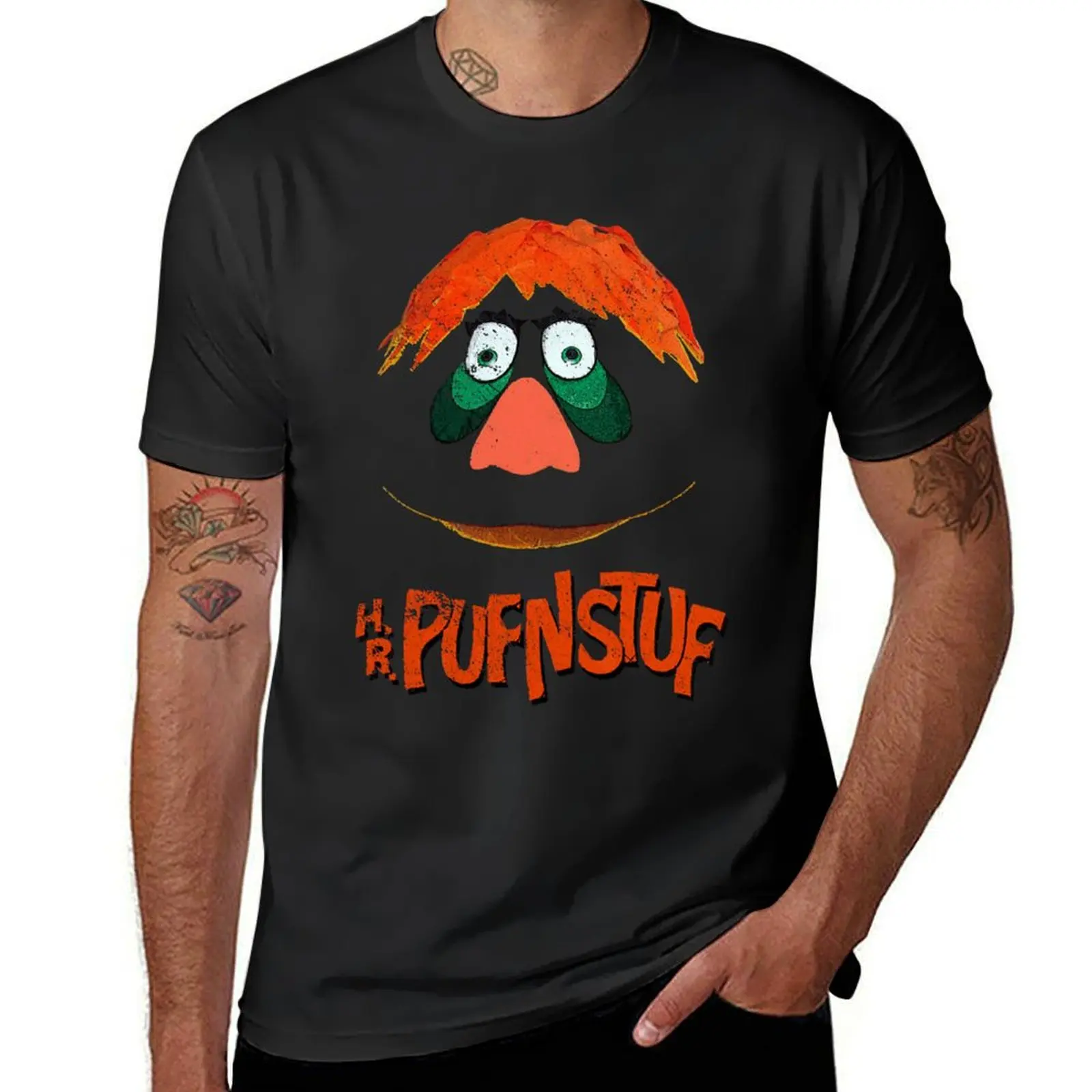 HR Pufnstuf, distressed T-Shirt sports fans Short sleeve tee summer top designer t shirt men