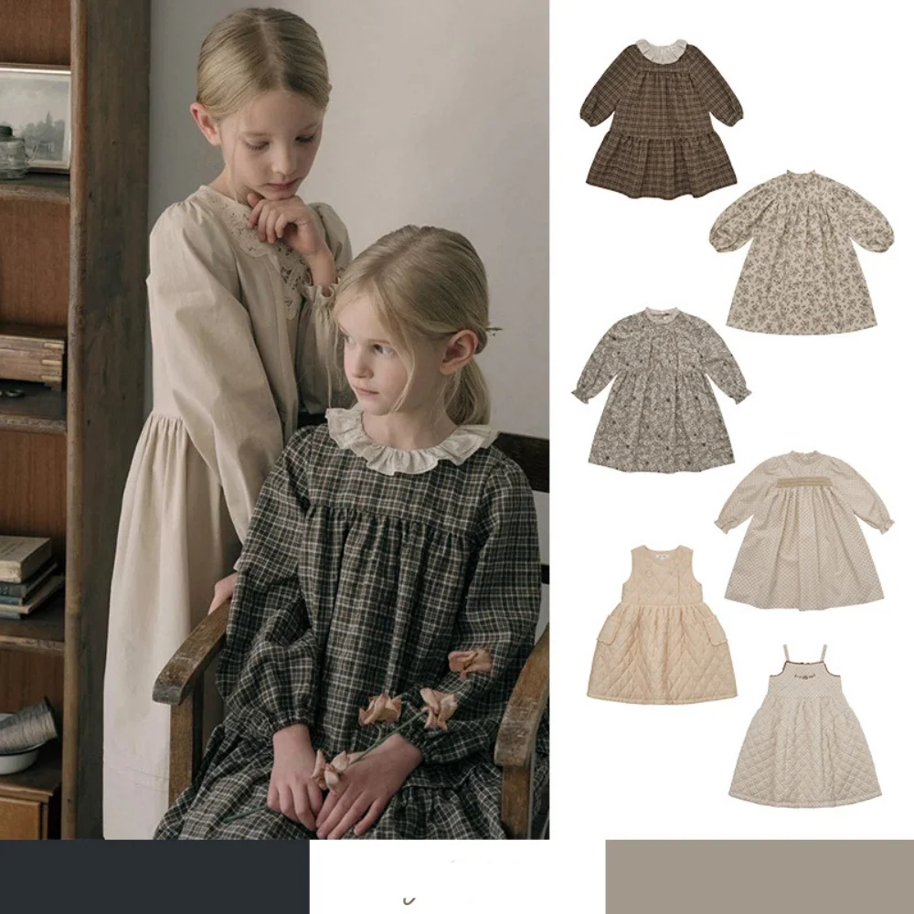 robe-trapeze-en-coton-imprime-pour-filles-manches-longues-jupe-pour-enfants-stock-pret-nouvelle-collection-automne-hiver-2025