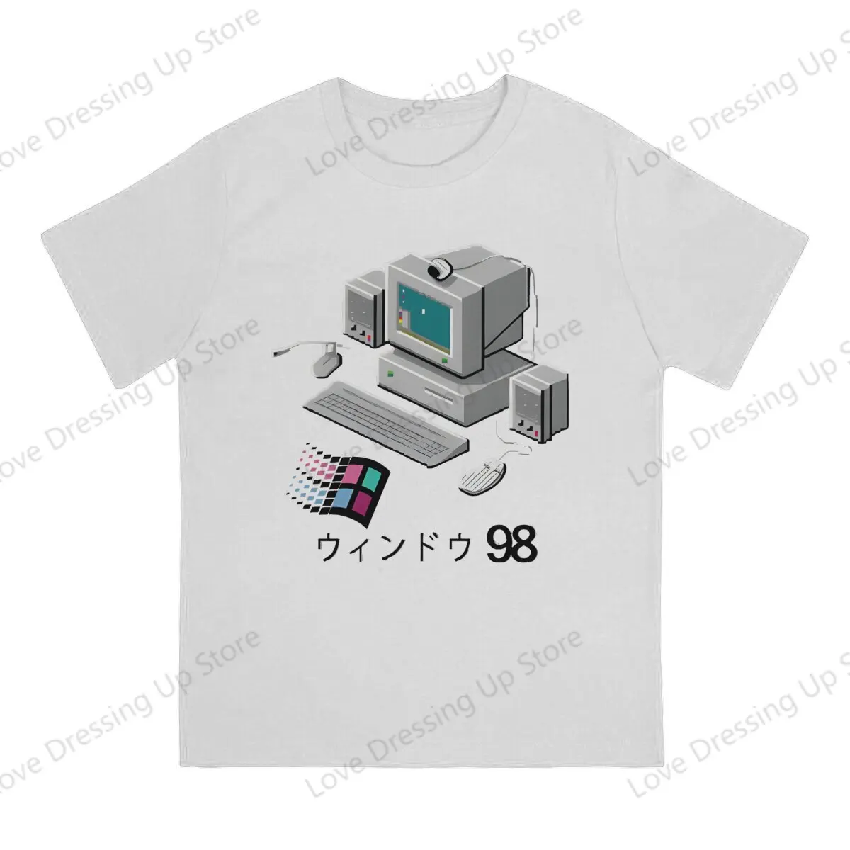 Windows 95 Computer System Accessories Vaporwave Retro T Shirt Graphic Men Tees Summer Clothing COTTON Crewneck TShirt