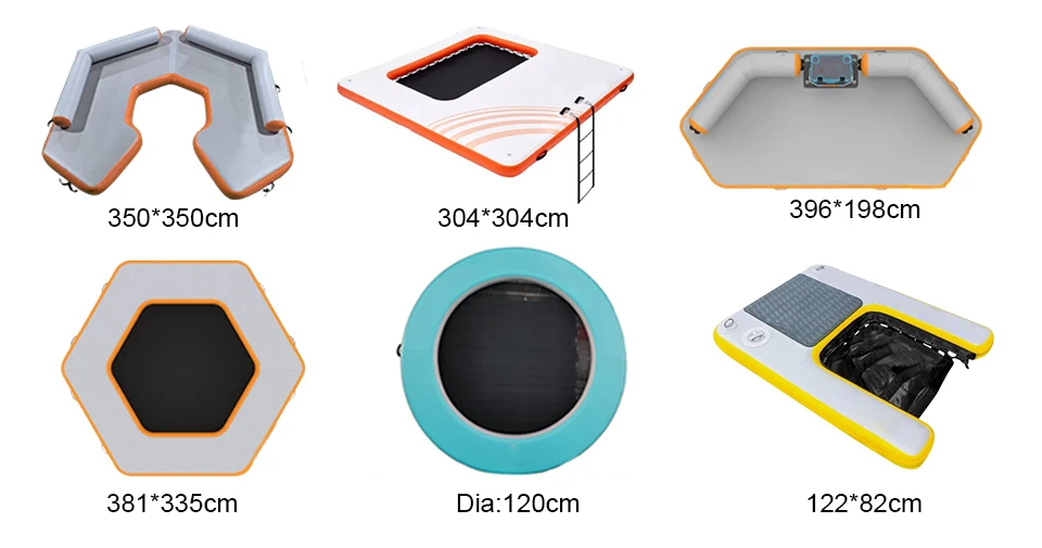 Grande plate-forme d'eau personnalisée, tapis d'eau gonflable flottant de 2.5m avec maille intérieure