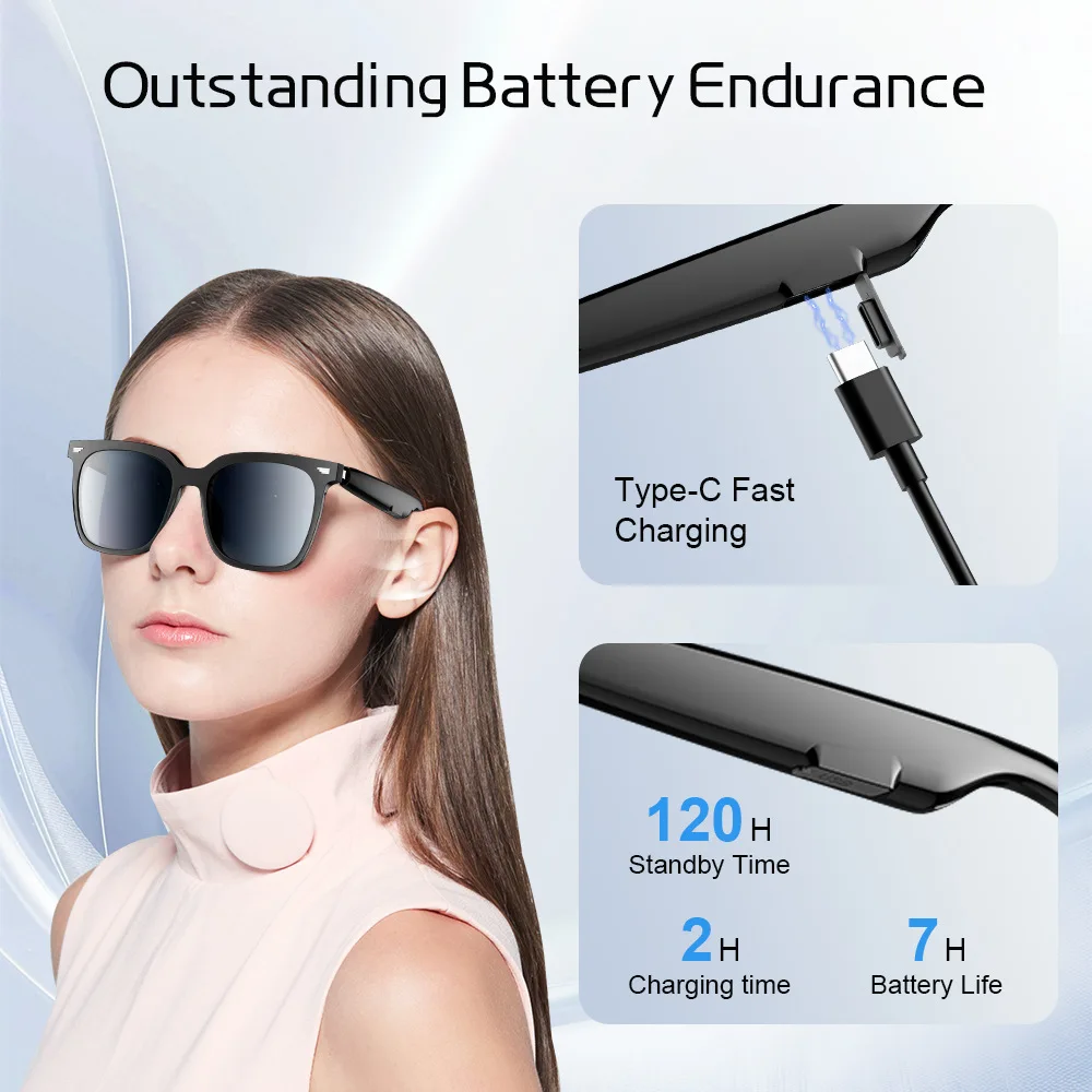 smart-glasses-ai-wireless-glasses-bluetooth-call-prescription-glasses-custom-wireless-earphones-men's-sunglasses-uv-protection