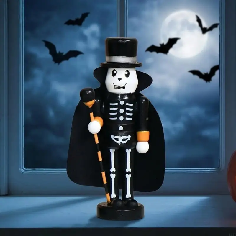 Skelett Nussknacker Halloween Dekoration Holz Nussknacker Figuren Desktop Dekorationen für Home Party Dekorationen B03E – Detail 9