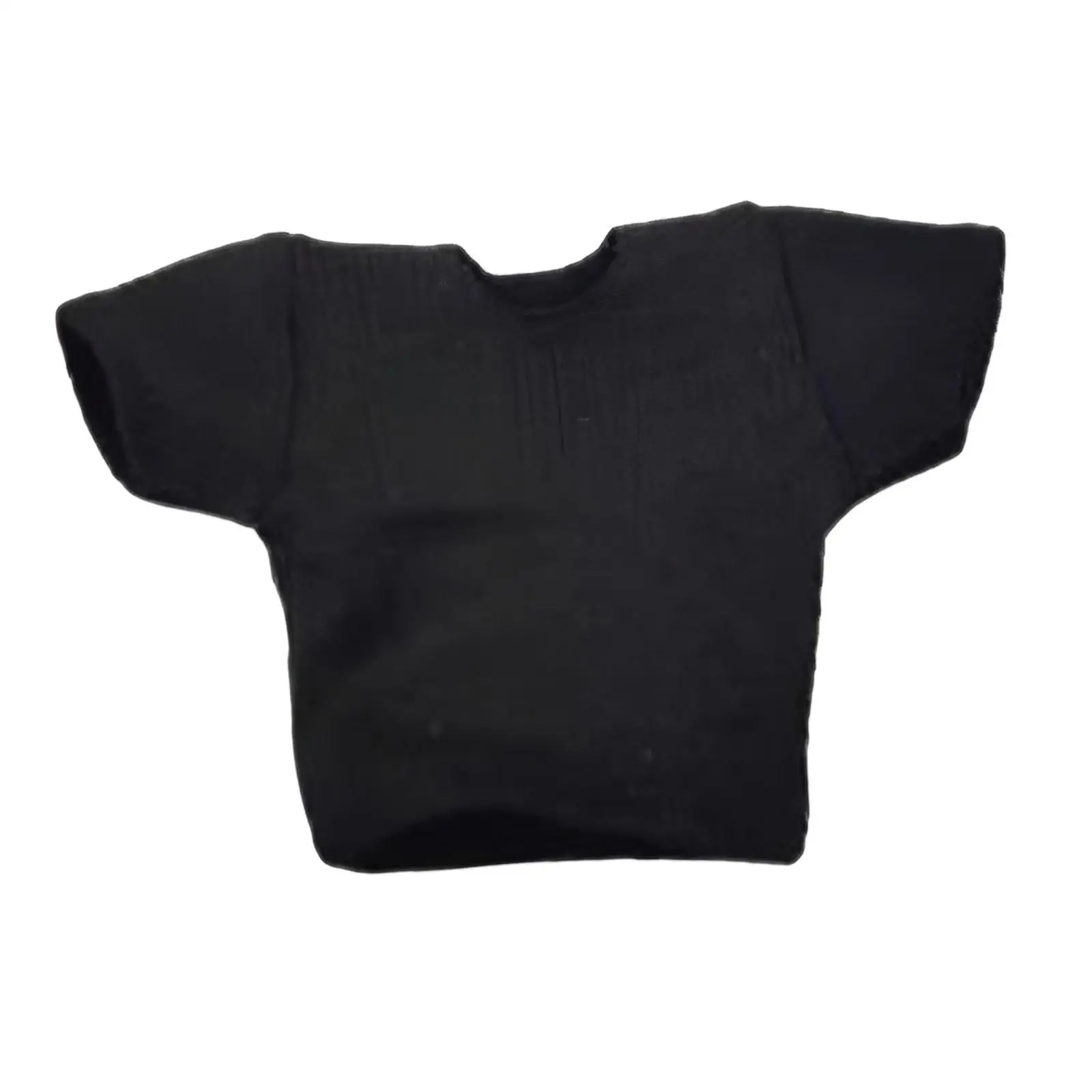 Top Nero a Maniche Corte in Miniatura per Action Figure Maschile da 3,75 Pollici, Accessorio di Moda in Scala 1/18