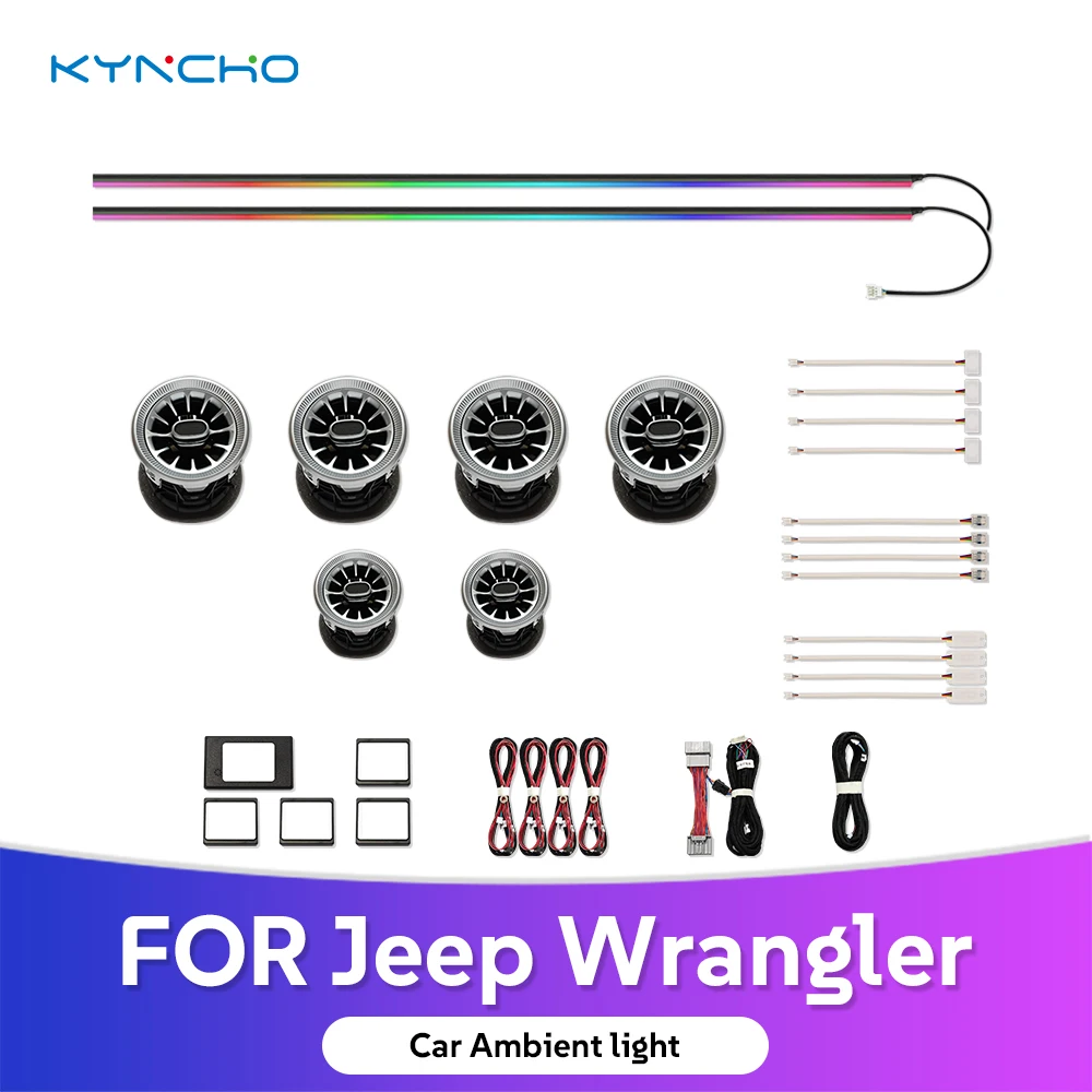 

KYNCHO For Jeep Wrangler Interior LED Lamp New Colorful Neon Car Ambient Light Symphony Marquee Auto Interior Modification